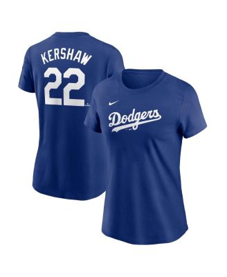 Nike - Women's Clayton Kershaw Royal Los Angeles Dodgers Fuse Name Number T-Shirt