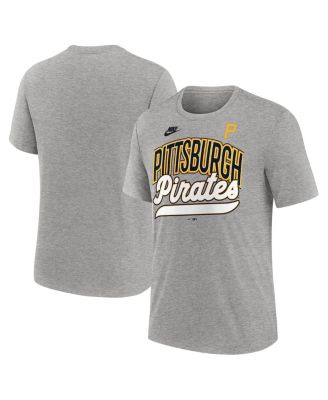 Nike - Men's Heather Gray Pittsburgh Pirates Cooperstown Collection Retro Tri-Blend T-Shirt