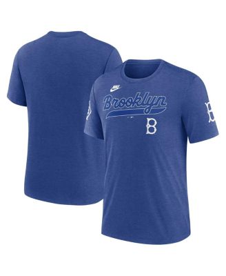 Nike - Men's Heather Royal Brooklyn Dodgers Cooperstown Collection Eras Tri-Blend T-Shirt