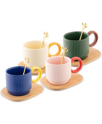 Belleek Pottery - Hula Ceramic Mugs, Set of 4