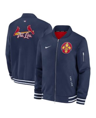 Nike - Men's Navy St. Louis Cardinals Authentic Collection City Connect Full-Zip Bomber Jacket