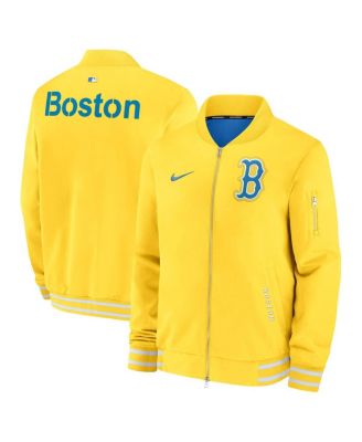 Nike - Men's Gold Boston Red Sox Authentic Collection City Connect Full-Zip Bomber Jacket