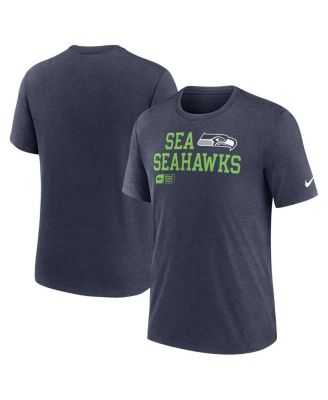 Nike - Men's College Navy Seattle Seahawks Overlap Lockup Tri-Blend T-Shirt