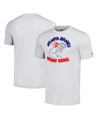 Homage - Men's Gray Atlanta Braves Doodle Collection Young Guns Tri-Blend T-Shirt
