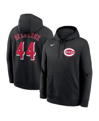 Nike - Men's Elly De La Cruz Black Cincinnati Reds Player Name Number Club Fleece Pullover Hoodie