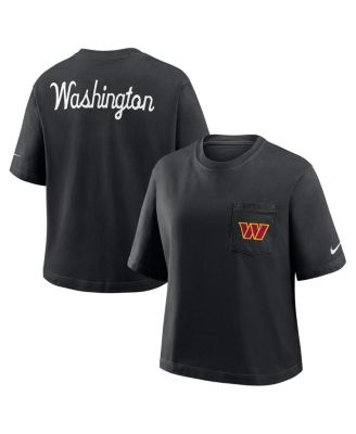 Nike - Women's Black Washington Commanders Rewind Pocket Boxy T-Shirt