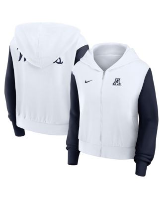 Nike - Women's White Arizona Wildcats Cropped Beyond Capability Color-Block Script Full-Zip Hoodie