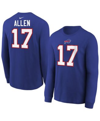Nike - Big Boys and Girls Josh Allen Royal Buffalo Bills Player Name Number Long Sleeve T-Shirt