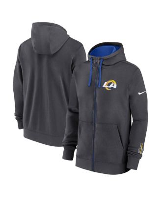 Nike - Men's Anthracite Los Angeles Rams Primetime Club Full-Zip Hoodie