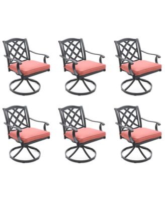 Agio - Wythburn Mix and Match Lattice Outdoor Swivel Chairs, Set of 6