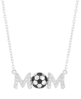 Macy's - Diamond Soccer Mom Pendant Necklace (1/10 ct. t.w.), 16" + 2" extender