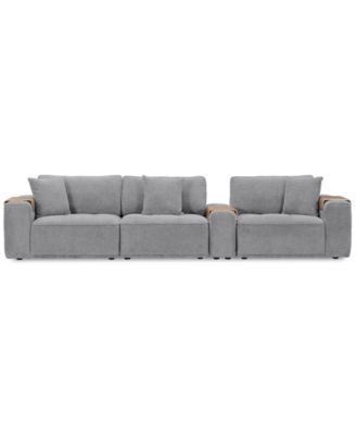 Furniture - Nycolle 4-Pc. Fabric Sectional Sofa with Console