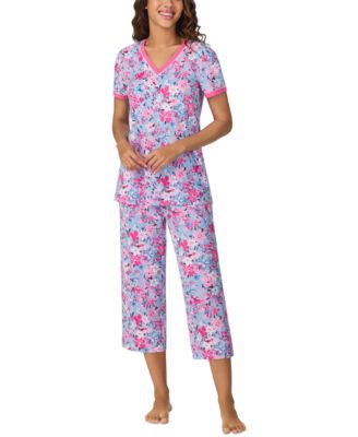 Cuddl Duds - Women's Cropped Short-Sleeve Pajama Set