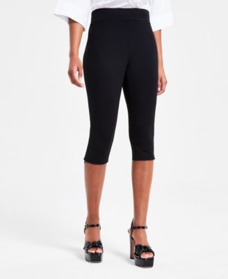 Bar III - Women's Pont&eacute;-Knit Side-Zip Capri Pants