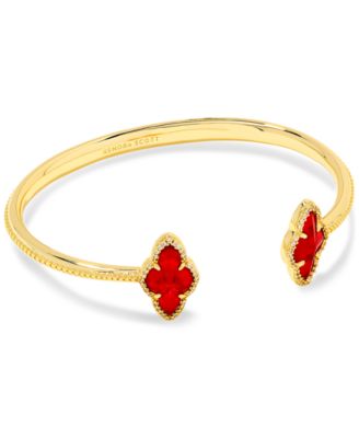 Kendra Scott - 14k Gold-Plated Pav&eacute;-Framed Stone Cuff Bracelet