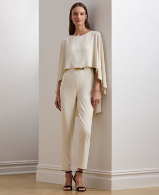 Lauren Ralph Lauren - Women's Belted Cape Georgette Jumpsuit