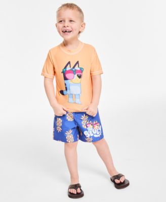 Dreamwave - Toddler Boys Bluey Rash Guard & Swim Trunks Two-Piece Swimsuit