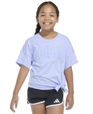 adidas - Big Girls Short-Sleeve Tie-Front Cotton T-Shirt