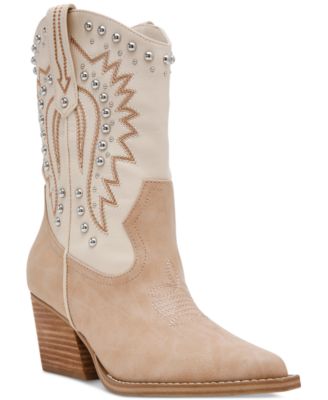 DV Dolce Vita - Women's Aledo Contrast Stitch Studded Cowboy Booties
