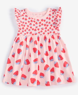 First Impressions - Baby Girls Strawberry-Print Dress