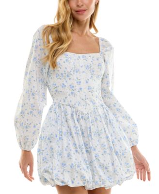 City Studios - Juniors' Floral-Print Bubble Dress