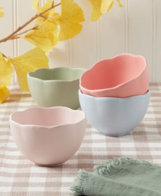 Haven - Scalloped Stoneware Tidbit Bowls, Set of 4