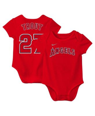 Nike - Baby Boys and Girls Mike Trout Red Los Angeles Angels Fuse Name Number Bodysuit
