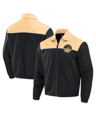 Fanatics - Men's Black/Tan Atlanta Braves Canvas Bomber Full-Zip Jacket