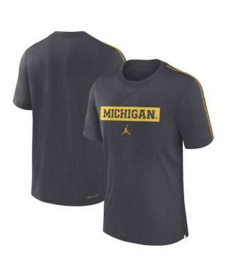 Jordan - Men's Anthracite Michigan Wolverines 2024 Sideline Player Performance Tri-Blend T-Shirt