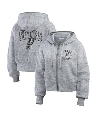 WEAR by Erin Andrews - Women's Heather Gray San Antonio Spurs Speckled Radiator Full-Zip Hoodie