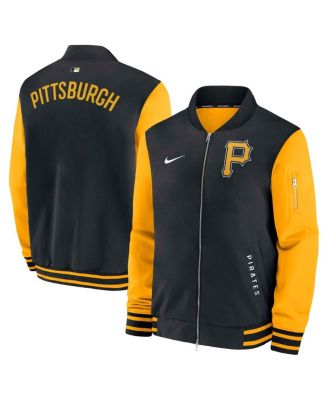 Nike - Men's Black/Gold Pittsburgh Pirates Authentic Collection Dugout Full-Zip Bomber Jacket
