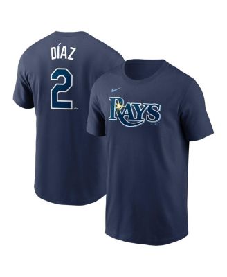 Nike - Men's Yandy Diaz Navy Tampa Bay Rays Fuse Name Number T-Shirt