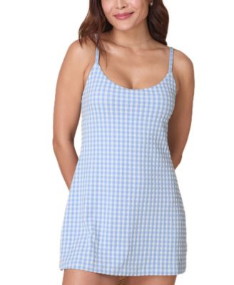Andie - Women's The Amalfi Scoop-Neck Gingham Swim Dress
