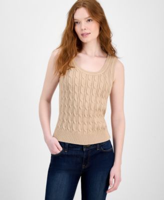 Tommy Hilfiger - Women's Cotton Cable-Knit Sweater Tank Top