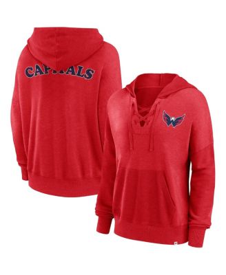 Fanatics - Women's Red Washington Capitals Breakout Lace-Up Pullover Hoodie