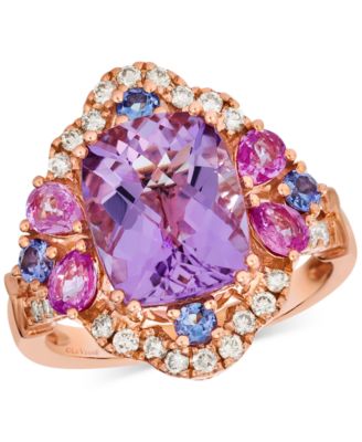 Le Vian - Multi-Gemstone (4-3/8 ct. t.w.) & Nude Diamond (3/8 ct. t.w.) Statement Ring in 14k Rose Gold