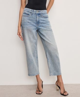 Good American - Women's Crystal Stars Good 90s Cropped Jeans