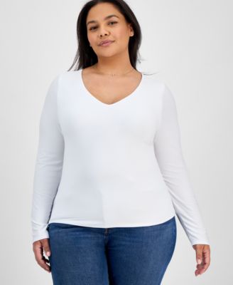 7th & Hudson - Trendy Plus Size V-Neck Top