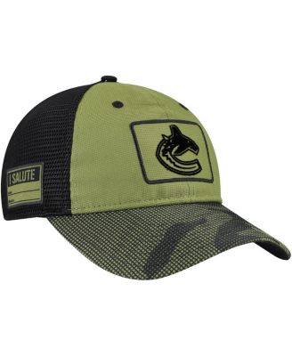 Fanatics - Men's Olive Vancouver Canucks Military Appreciation Trucker Adjustable Hat