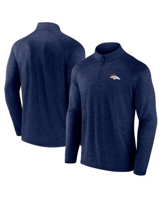 Fanatics - Men's Navy Denver Broncos Head-to-Head Raglan Quarter-Zip Jacket