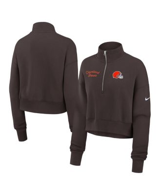Nike - Women's Brown Cleveland Browns Primetime Phoenix Half-Zip Sweatshirt