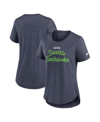 Nike - Women's College Navy Seattle Seahawks Script Tri-Blend T-Shirt