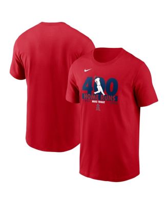 Nike - Men's Mike Trout Red Los Angeles Angels 400 Career Home Runs T-Shirt